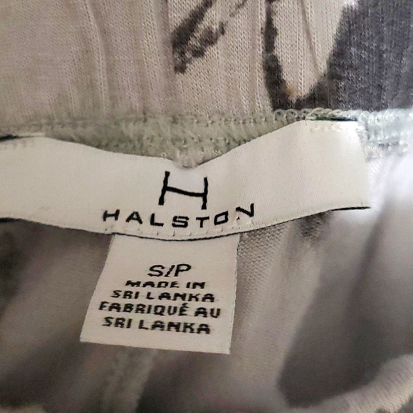 H Halston LLILK Lounge Grey/ Black Lilly Flower Chiffon Trimmed Pants Set Sz S/P - Picture 10 of 11